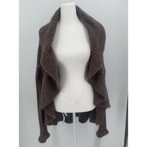 Mimi Maternity Womens Open Cardigan Mohair Blend Purple Brown One Size Knit